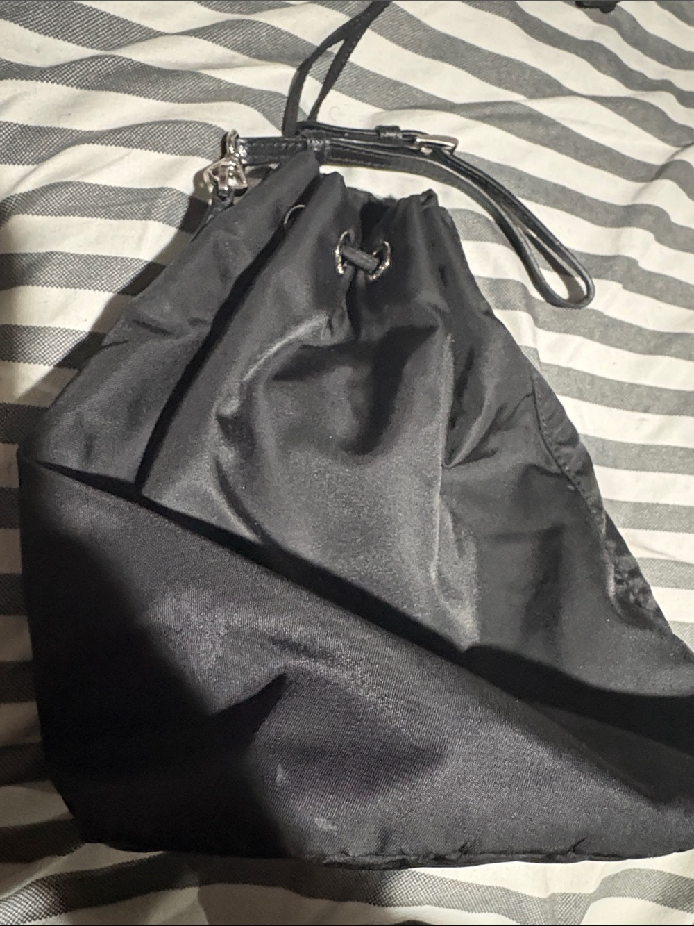 Prada Black Nylon Drawstring Belt Bag - Picture 3 of 9
